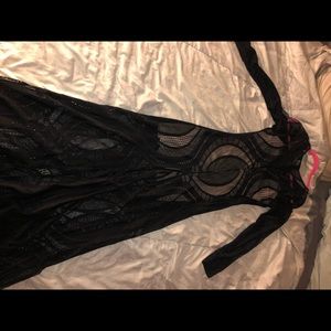 Mystic Dresses - Black long dress with nude mini dress under Mystic Dresses - Black long dress with nude mini dress under